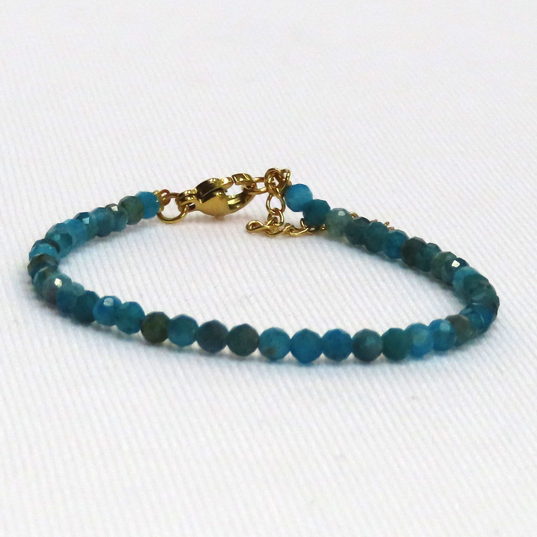 3mm Faceted Apatite Crystal Bracelet
