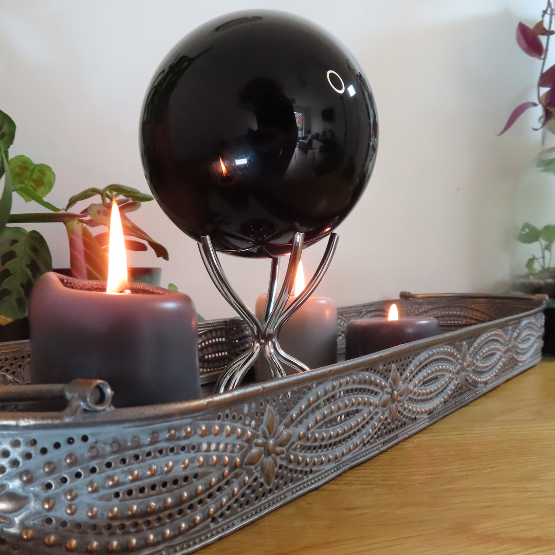 Black Obsidian Sphere - large
