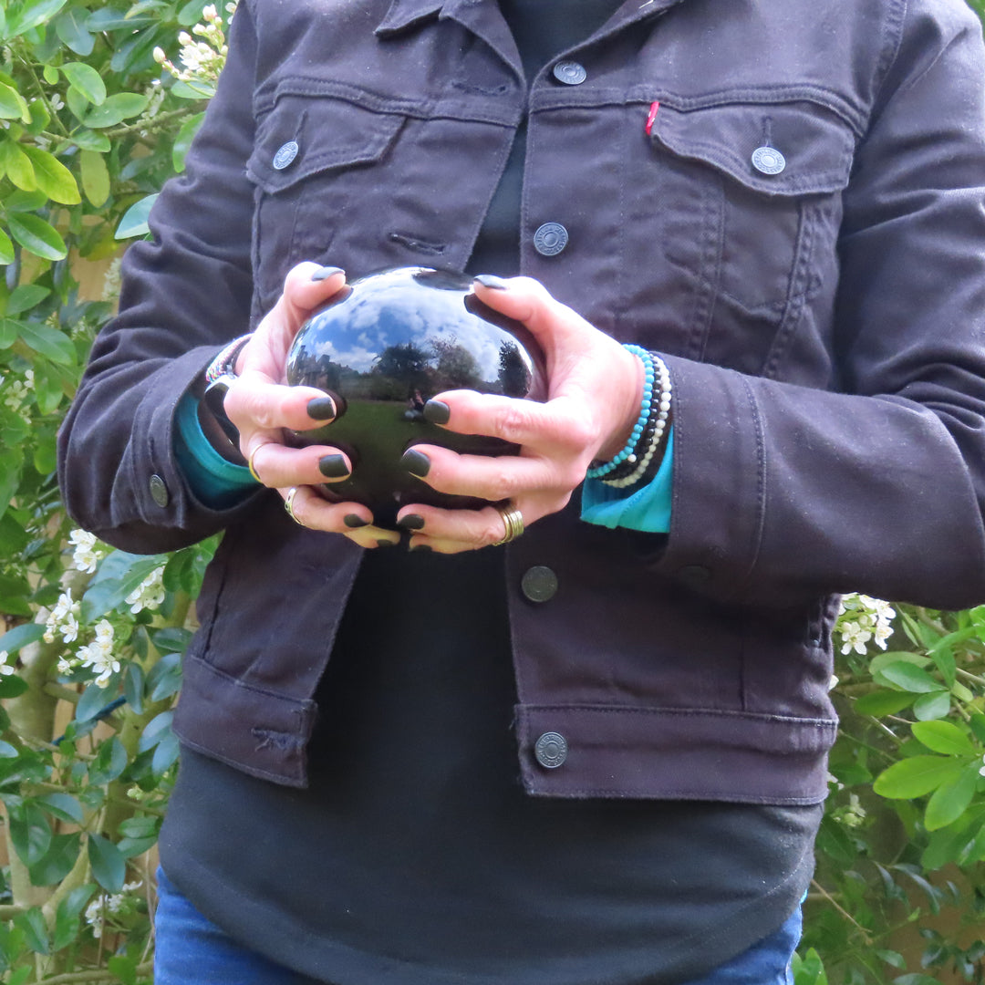 Black Obsidian Sphere - large