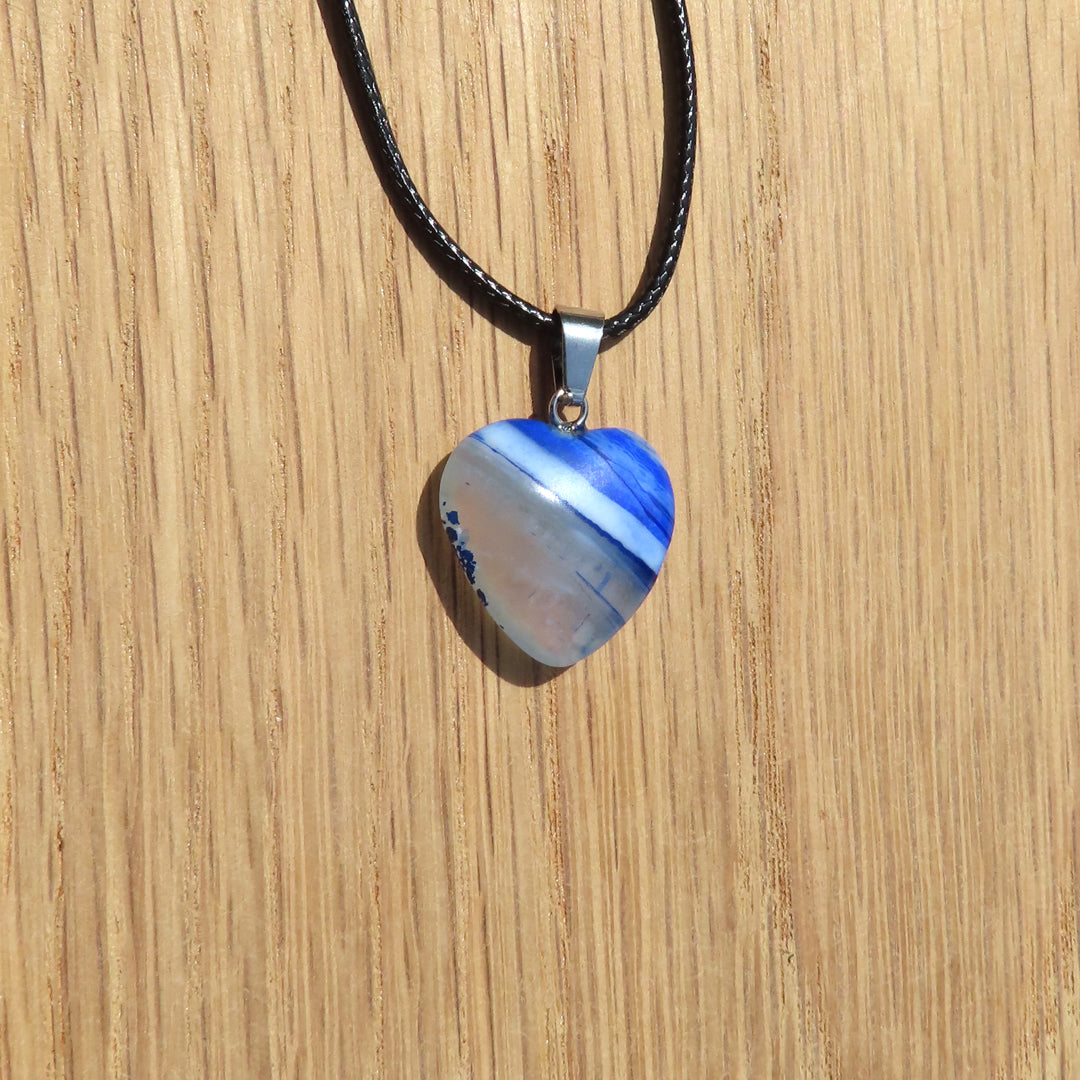 Blue Agate Heart Necklace