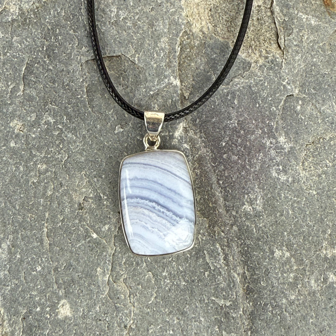 Blue Lace Agate set in Sterling Silver