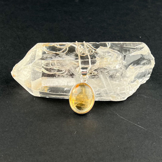 Citrine and Sterling Silver Pendant