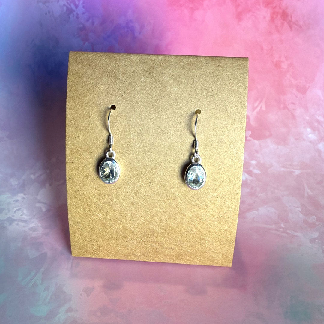 Aquamarine Earrings Set In Sterling Silver