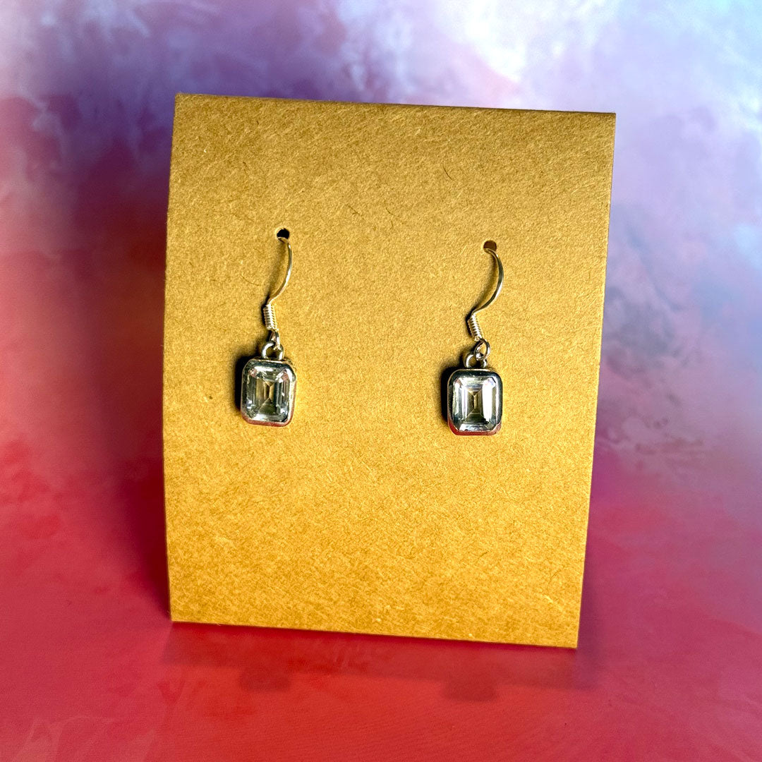 Aquamarine Earrings Set In Sterling Silver