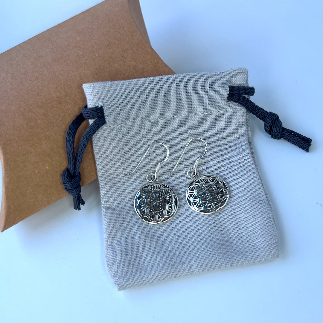 Sterling Silver Flower of Life Earrings