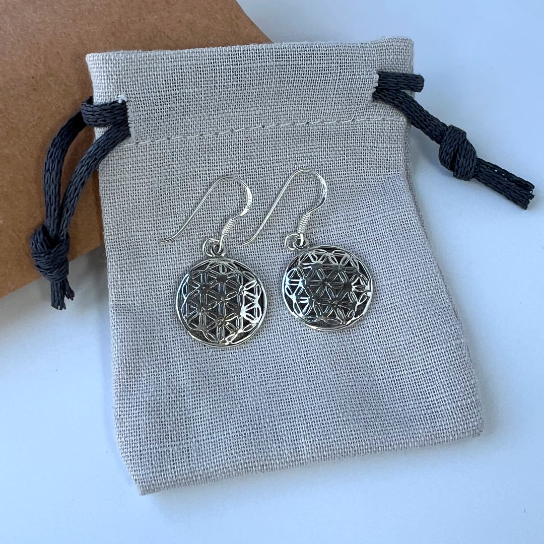 Sterling Silver Flower of Life Earrings