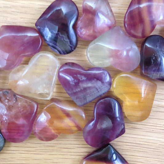 Rainbow Fluorite Heart