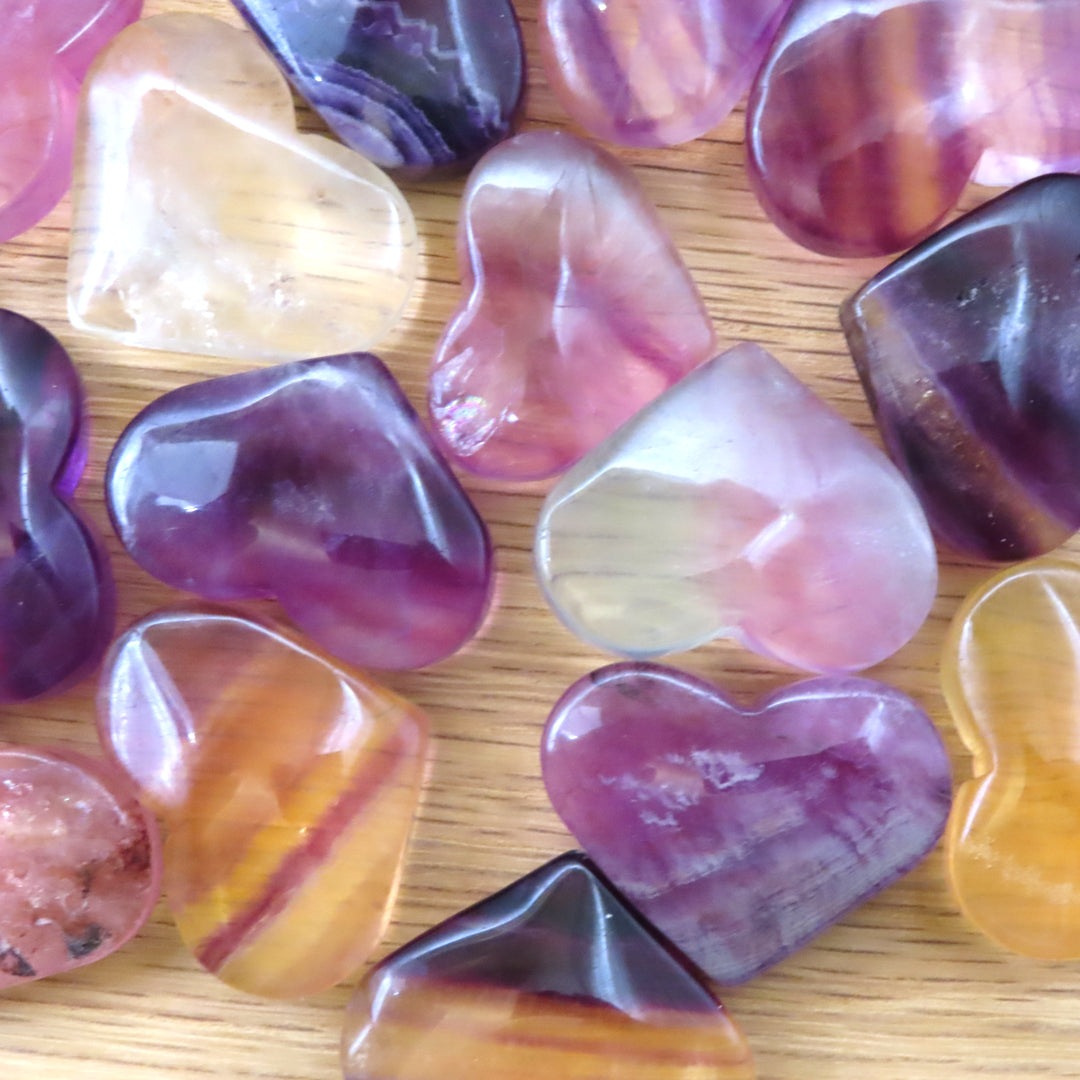 Rainbow Fluorite Heart