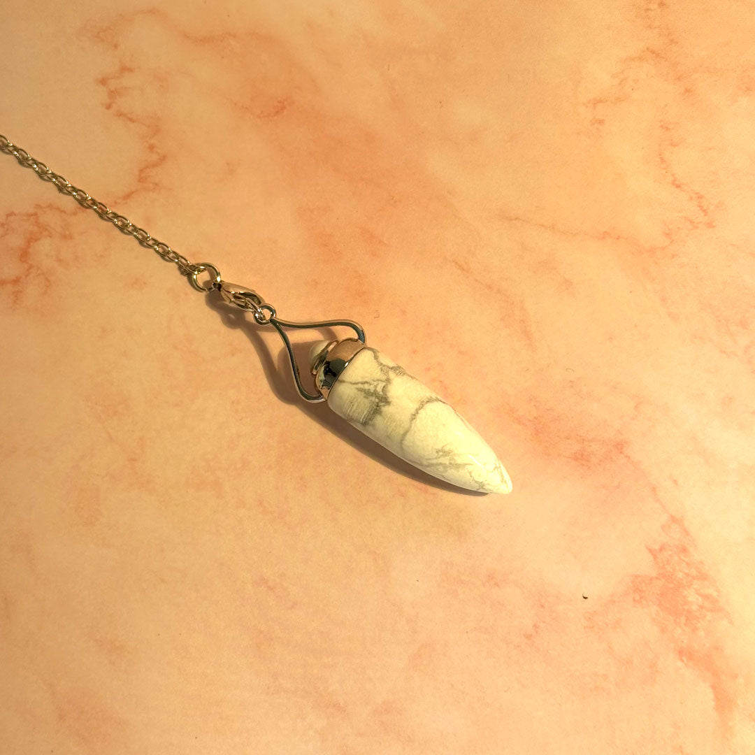 Crystal Bullet Pendulums - Howlite, Opalite, Amethyst, Lapis Lazuli and Tiger’s Eye