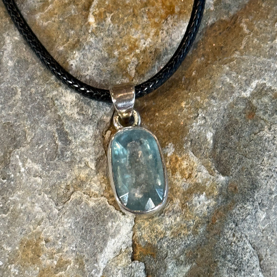 Kyanite Crystal Pendant set in Sterling Silver