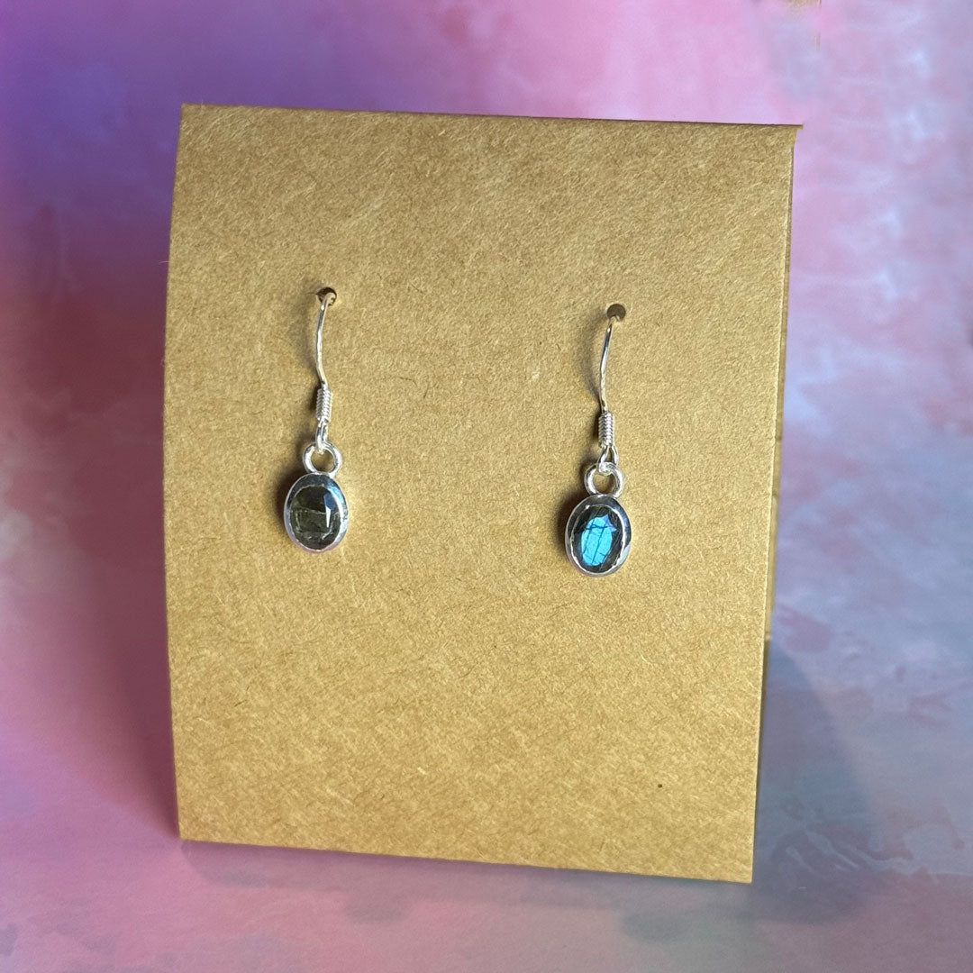 Radiant Sterling Silver Oval, Square & Teardrop Earrings