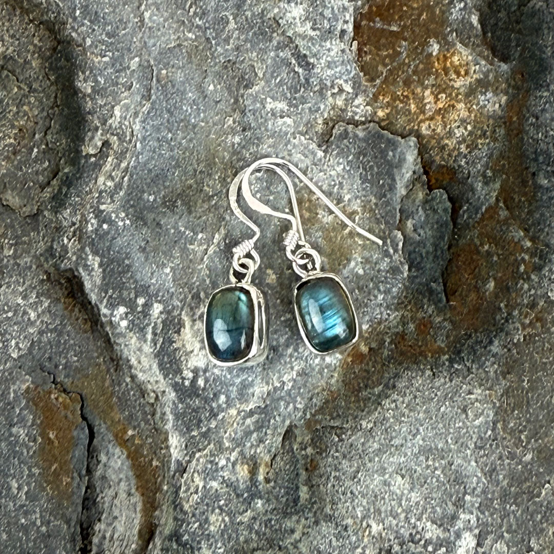 Radiant Sterling Silver Oval, Square & Teardrop Earrings