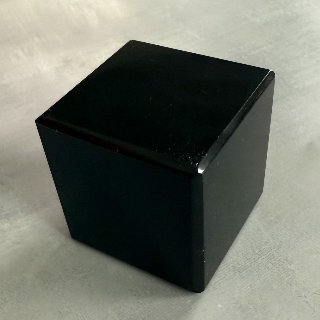 Large Black Obsidian Crystal Cube – 6cm