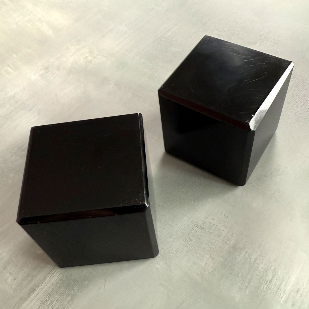 Large Black Obsidian Crystal Cube – 6cm