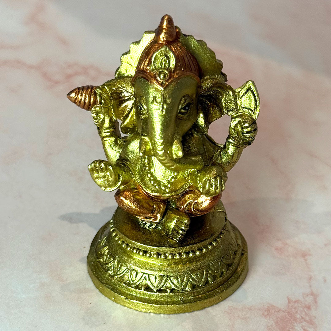 Set of 4 Mini Lord Ganesh Statues - Ideal for Your Altar
