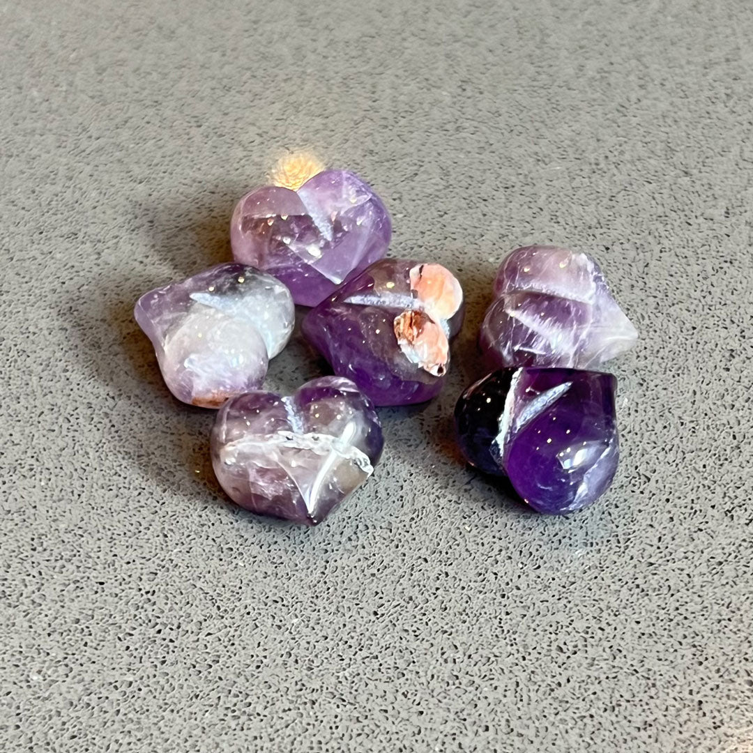Mini Amethyst Crystal Hearts - Tiny Treasures