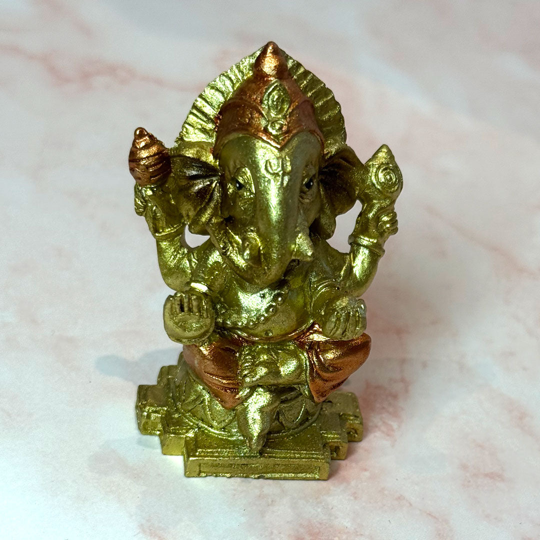 Set of 4 Mini Lord Ganesh Statues - Ideal for Your Altar