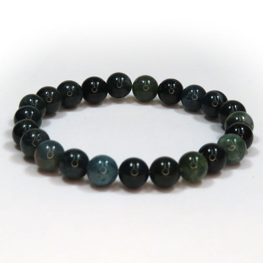 Moss Agate Bracelet 8mm Beads