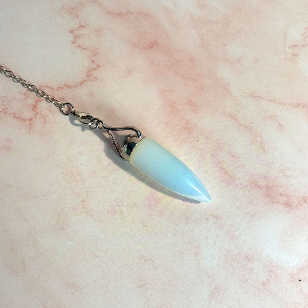 Crystal Bullet Pendulums - Howlite, Opalite, Amethyst, Lapis Lazuli and Tiger’s Eye