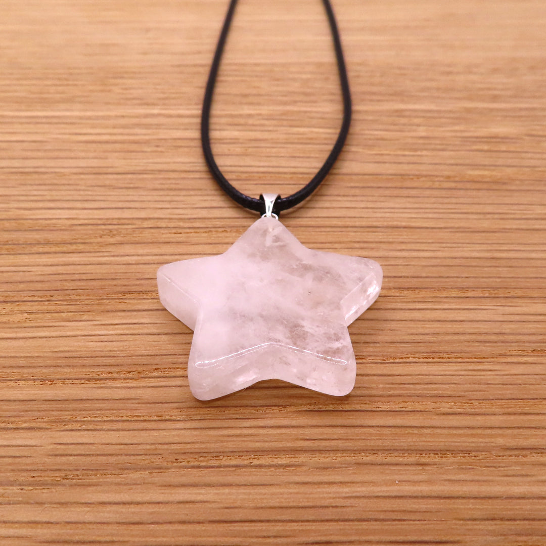 Rock Crystal / Clear Quartz Star Necklace