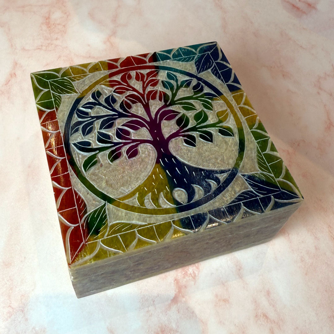 Tree of Life Soapstone Box