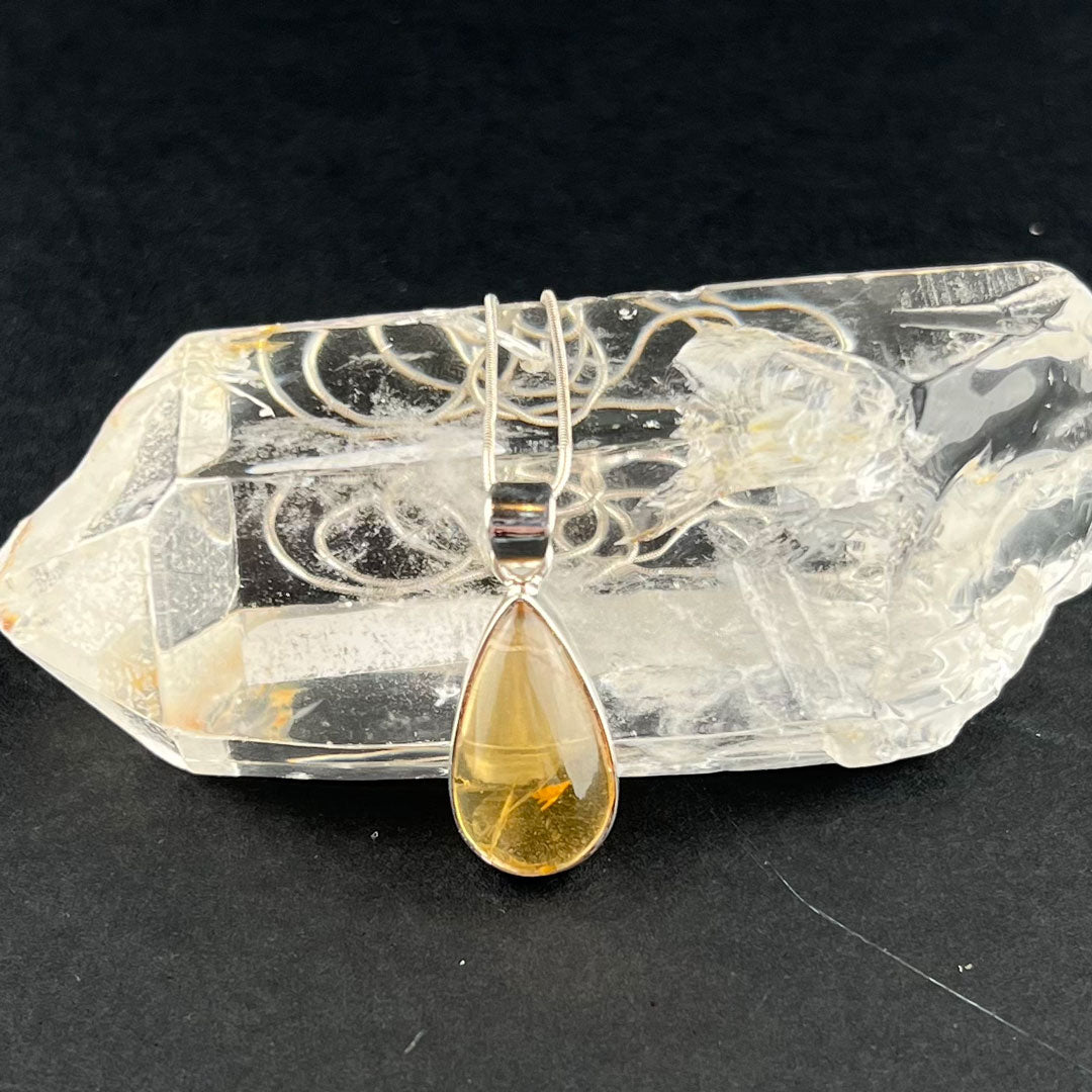 Citrine and Sterling Silver Pendant