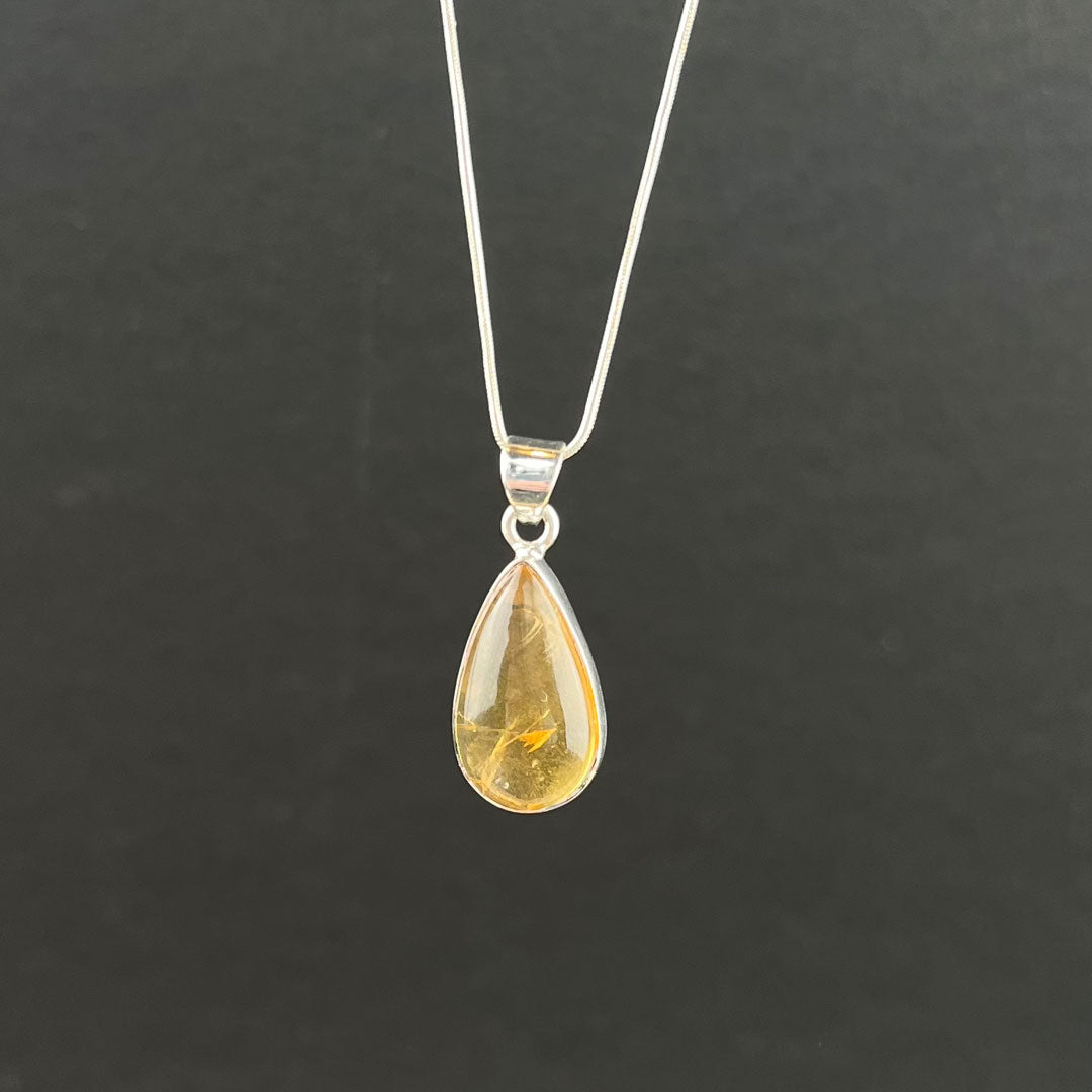 Citrine and Sterling Silver Pendant