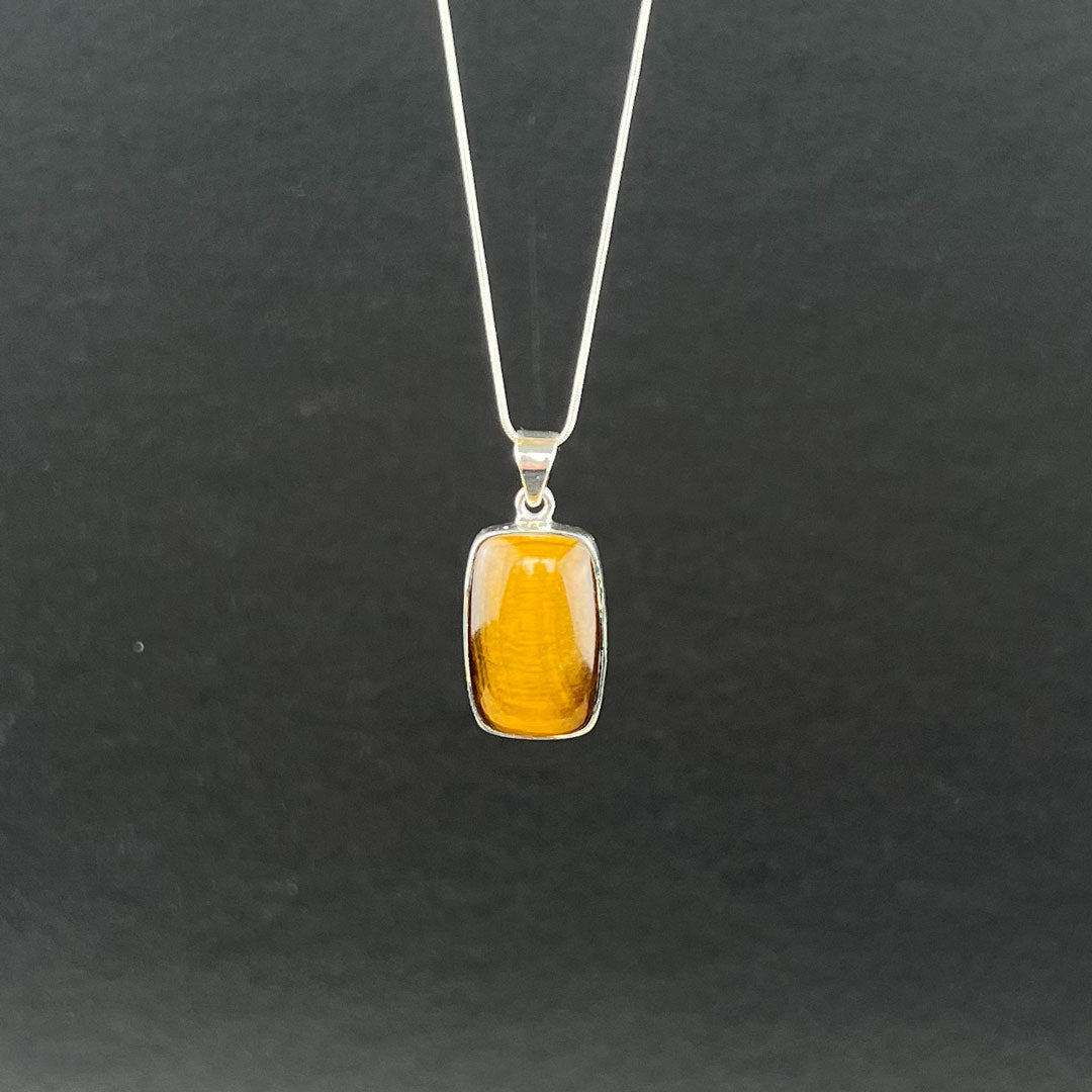 Tigers Eye and Sterling Silver Pendant