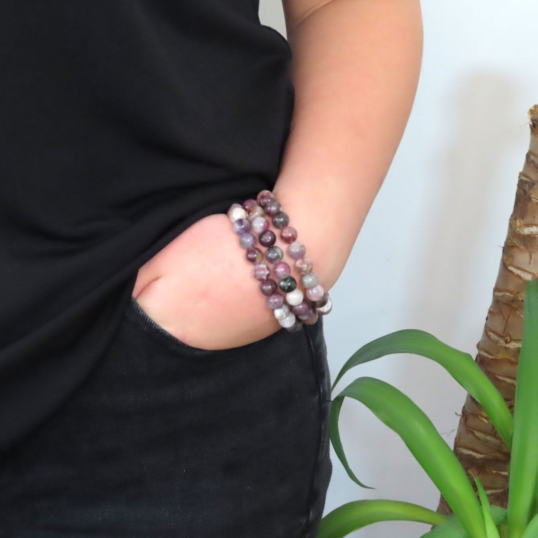 Pink Tourmaline Bracelet 8mm Beads