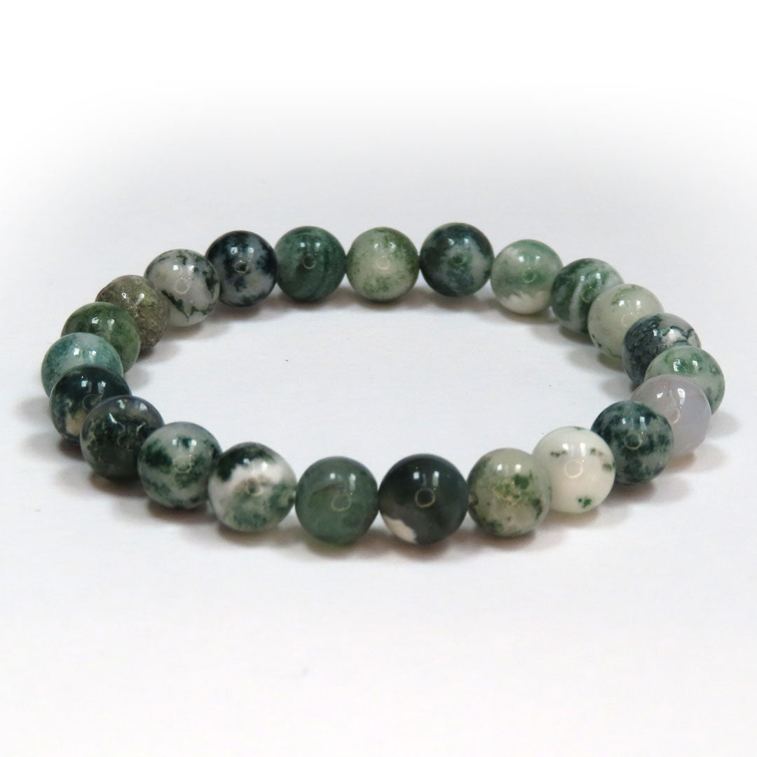 Tree Agate Bracelet 8mm Beads