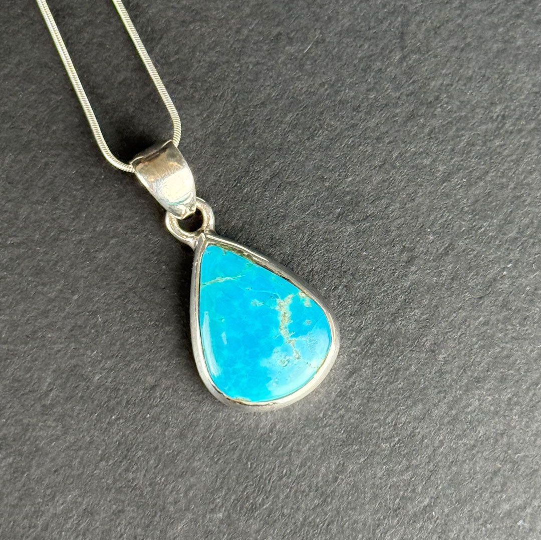 Sterling Silver Turquoise Pendant Necklace
