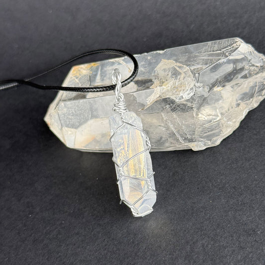 Wrapped Angel Aura Quartz Necklace