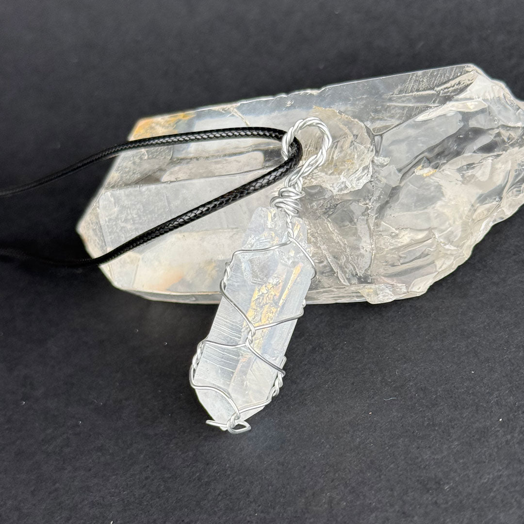 Wrapped Angel Aura Quartz Necklace