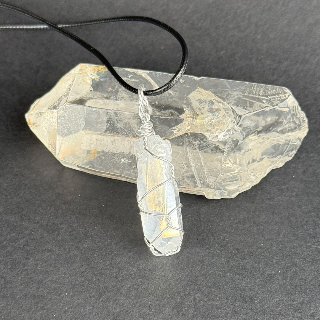 Wrapped Angel Aura Quartz Necklace