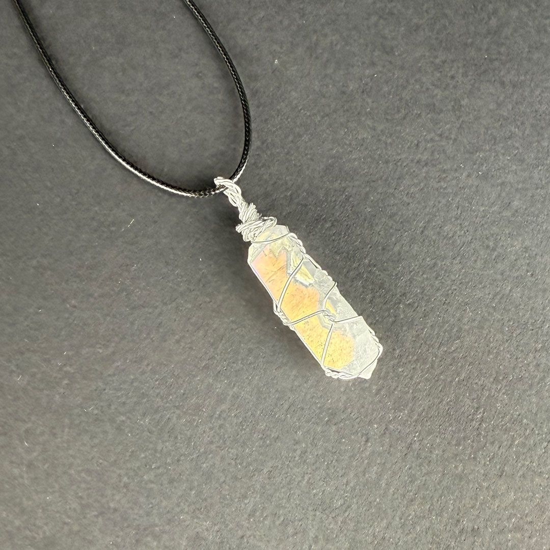 Wrapped Angel Aura Quartz Necklace