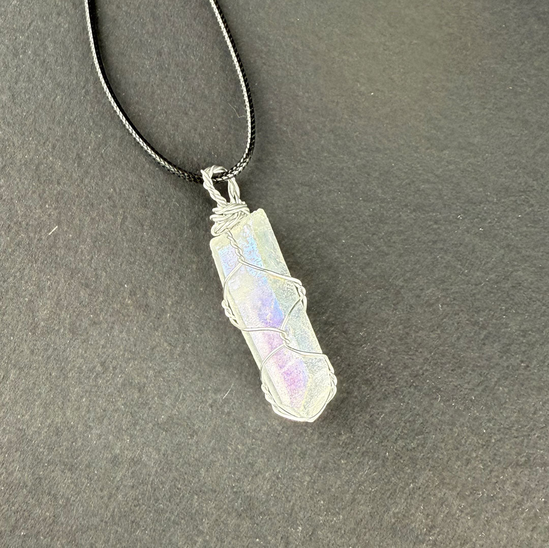 Wrapped Angel Aura Quartz Necklace