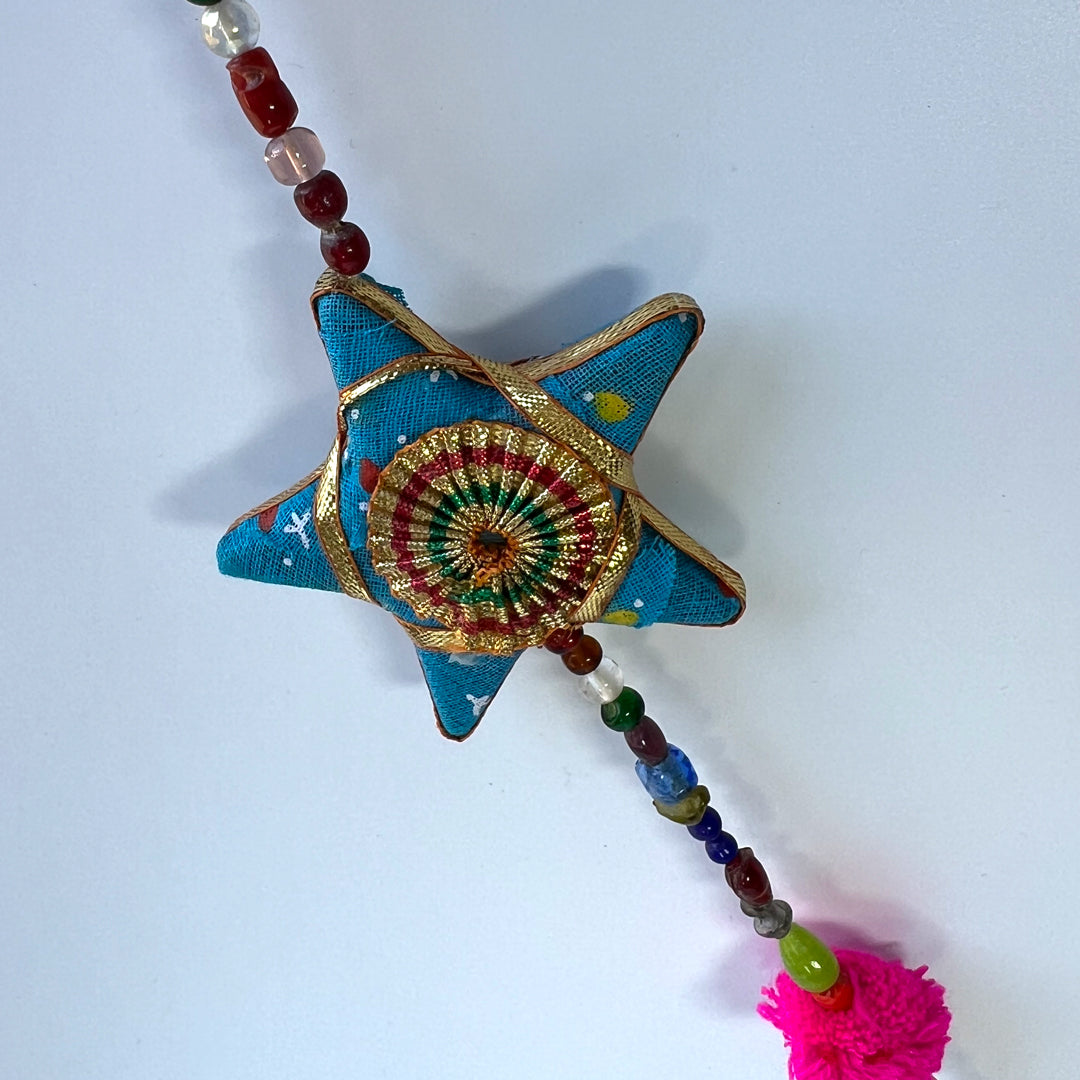String of Colourful Stuffed Fabric Stars