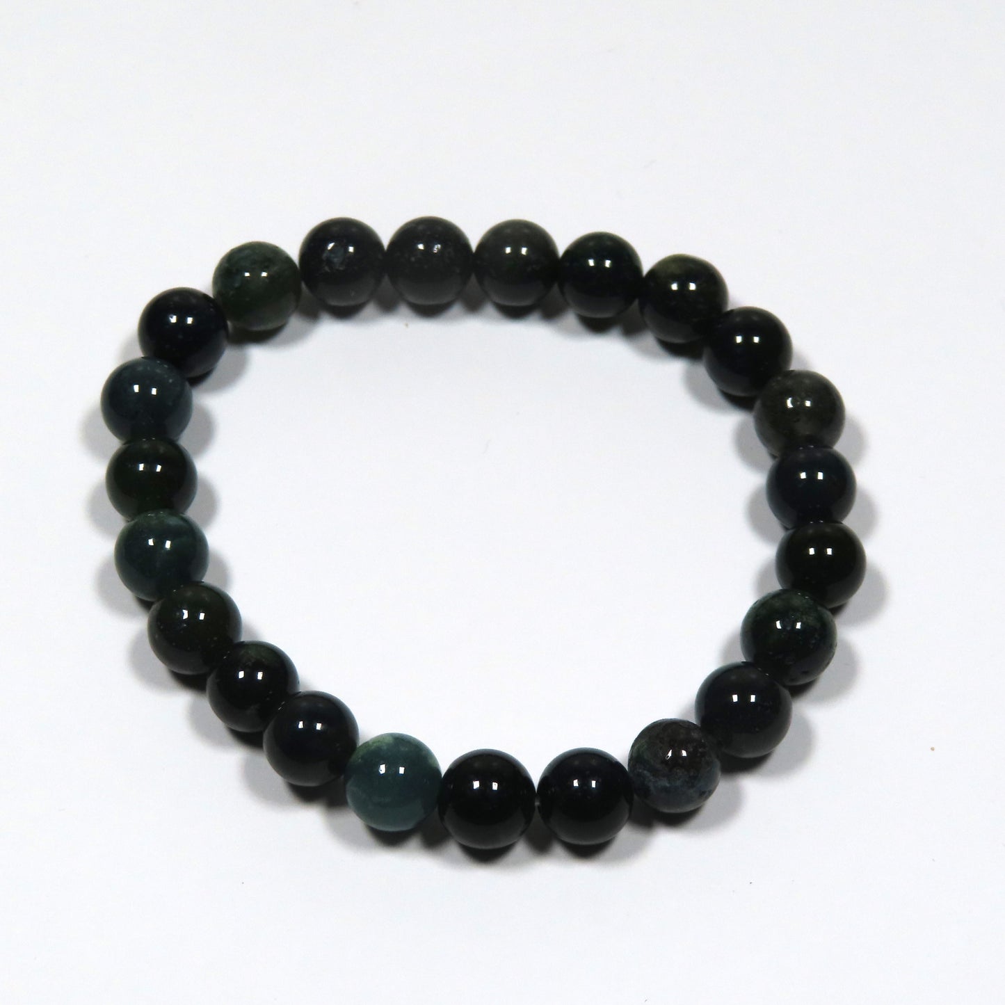 Moss Agate Bracelet 8mm Beads