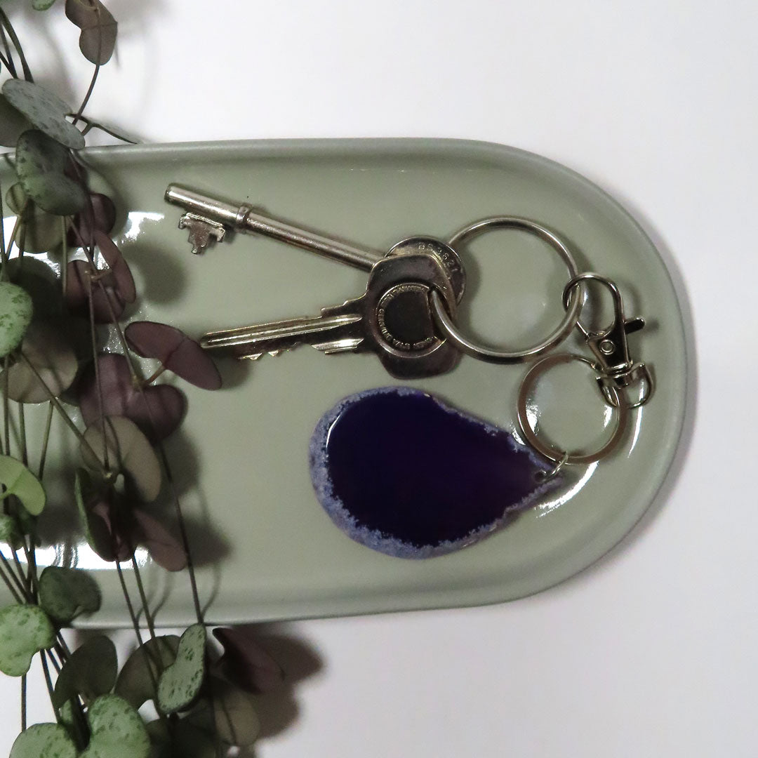 Agate Slice Keyrings