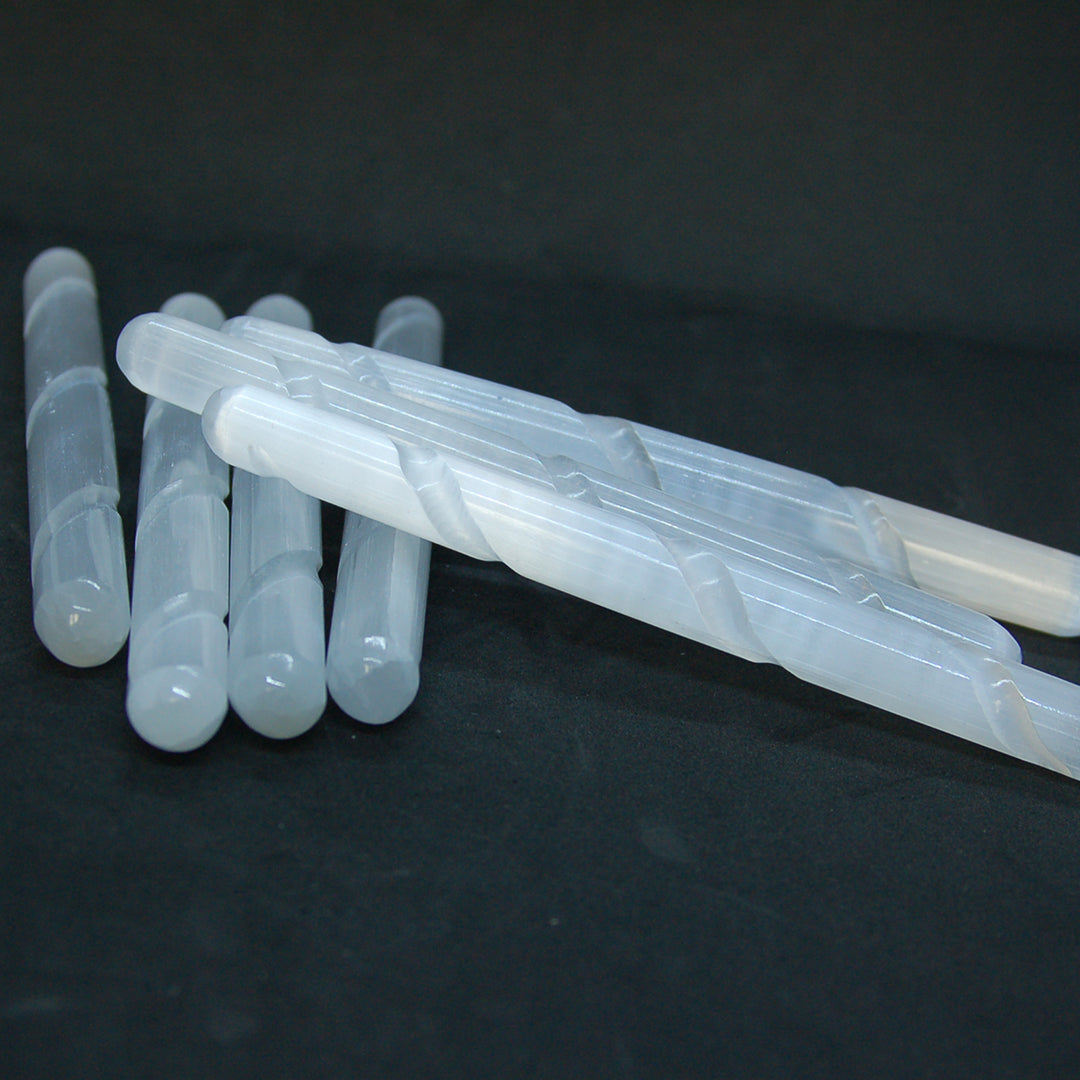 Selenite (Satin Spar) Spiral Wand