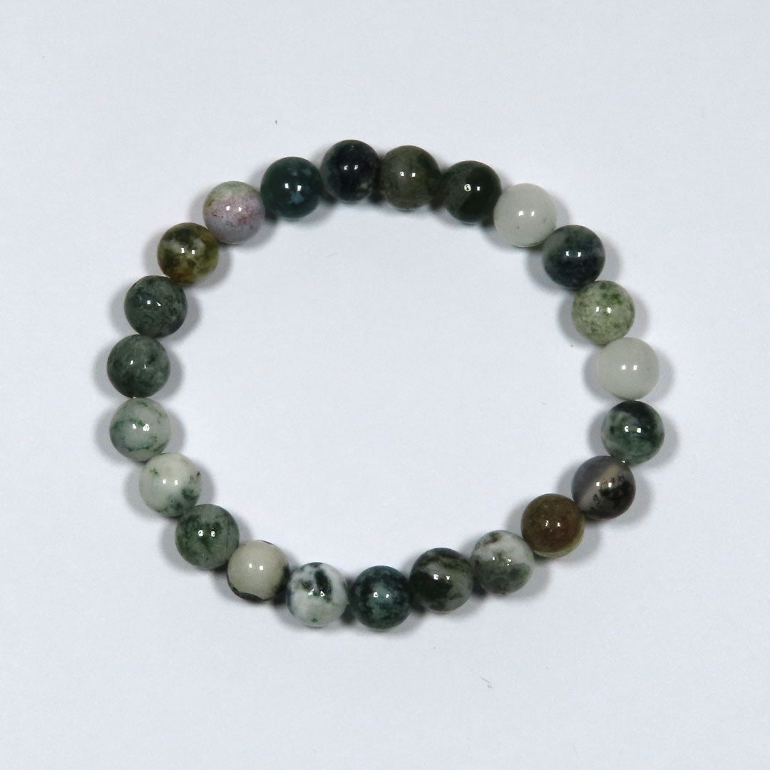Tree Agate Bracelet 8mm Beads