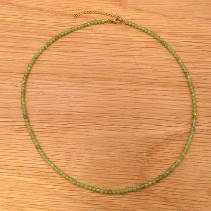 3mm Faceted Peridot Crystal Necklace