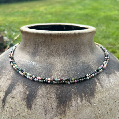 3mm Faceted Crystal Beaded Necklaces