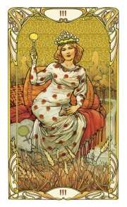 Golden Art Nouveau Tarot Mini Deck - Artwork by Giulia F. Massaglia
