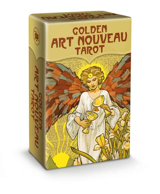 Golden Art Nouveau Tarot Mini Deck - Artwork by Giulia F. Massaglia
