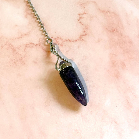 Crystal Bullet Pendulums - Howlite, Opalite, Amethyst, Lapis Lazuli and Tiger’s Eye