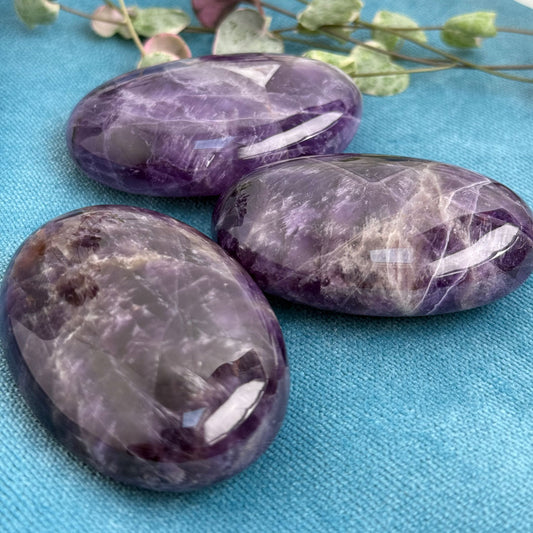 Chevron Amethyst Palm Stones