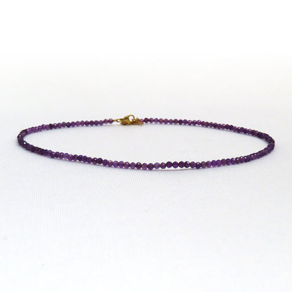 3mm Faceted Amethyst Crystal Necklace