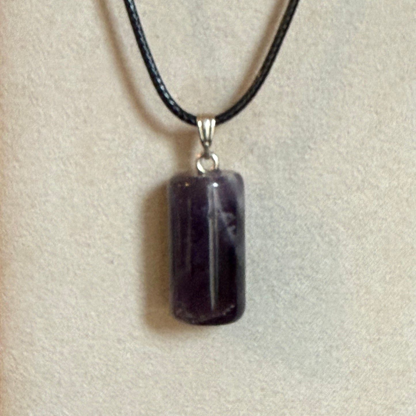 Amethyst Cylinder Necklace