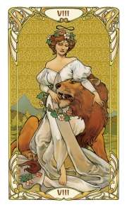 Golden Art Nouveau Tarot Mini Deck - Artwork by Giulia F. Massaglia